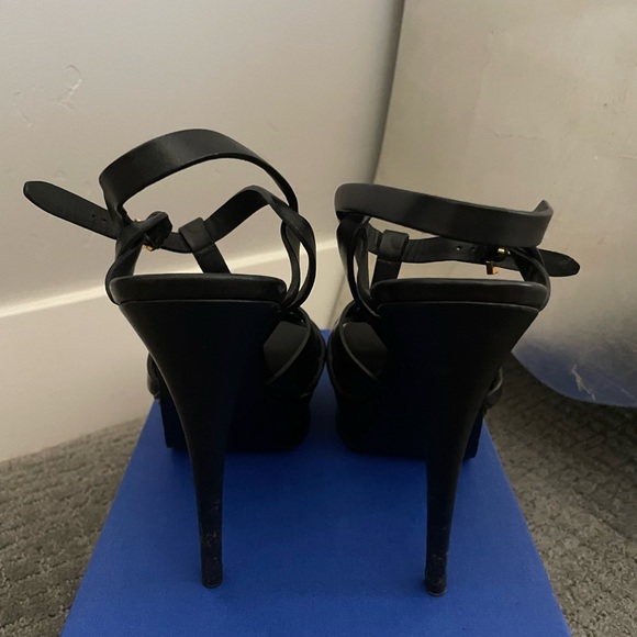 Saint Laurent Black Strappy Heels